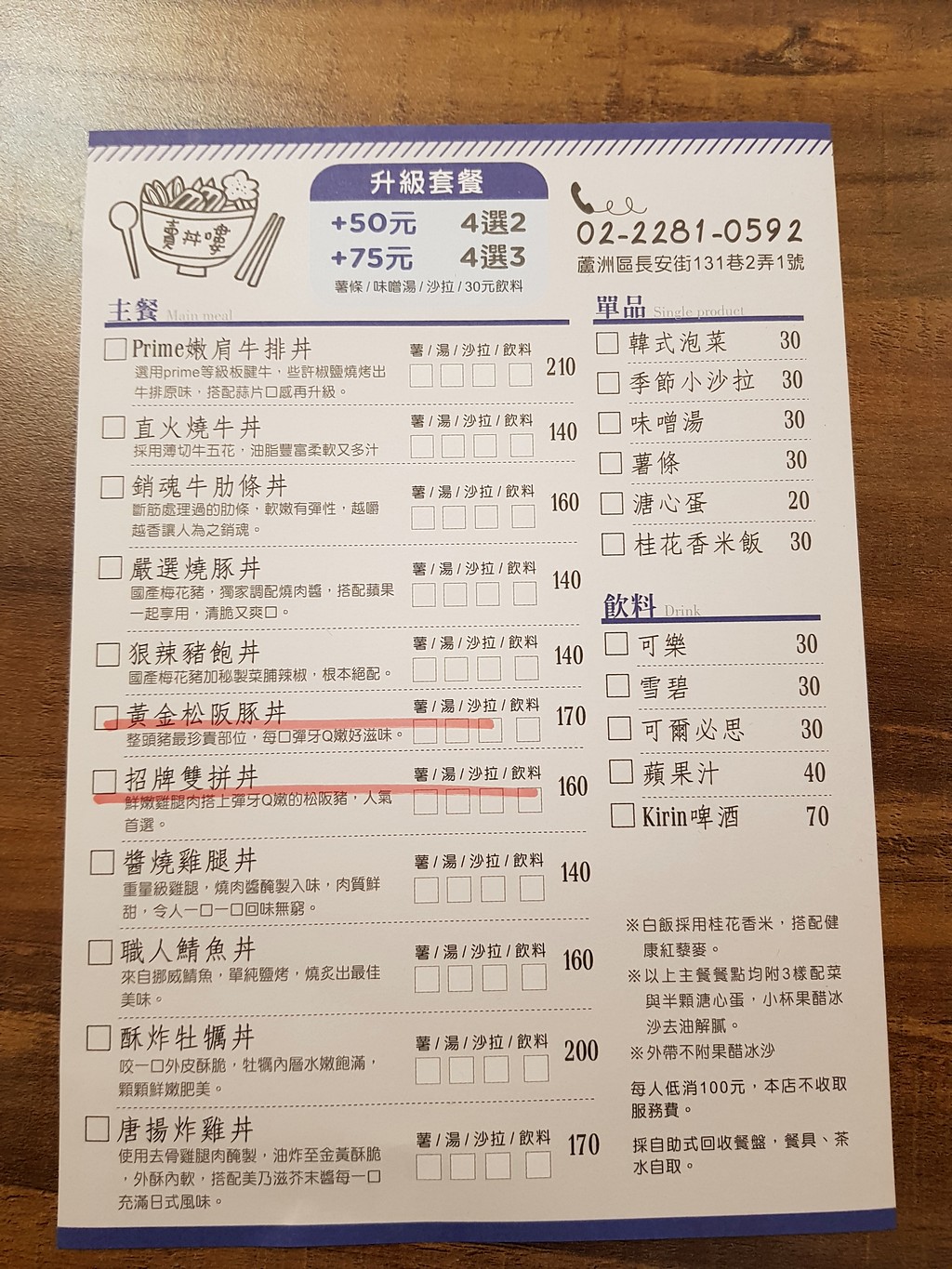 賣丼嘍-燒肉丼飯菜單