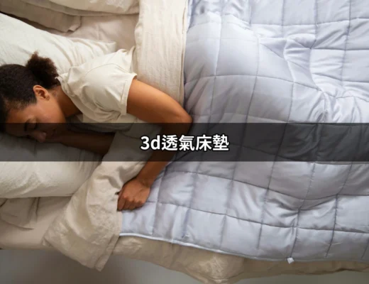 選擇舒適與健康：3D透氣床墊的優勢解析 | 好吃美食的八里人