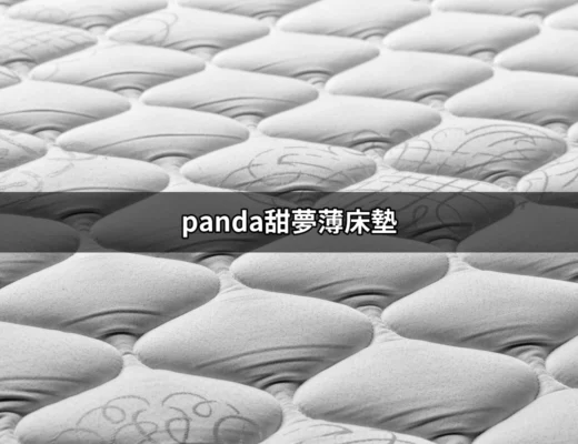 質量睡眠的選擇：panda甜夢薄床墊實用指南 | 好吃美食的八里人