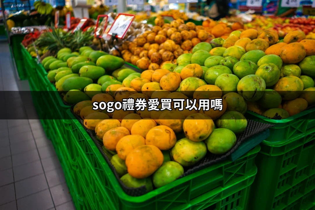 SOGO禮券能否在愛買使用？深入探討與指南 | 好吃美食的八里人