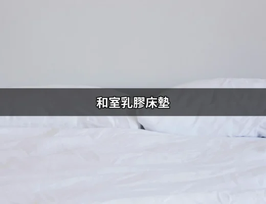 享受舒適睡眠的最佳選擇：和室乳膠床墊 | 好吃美食的八里人