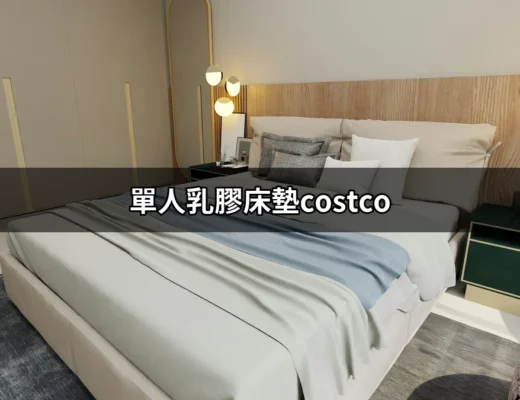 單人乳膠床墊Costco：你的理想選擇？ | 好吃美食的八里人