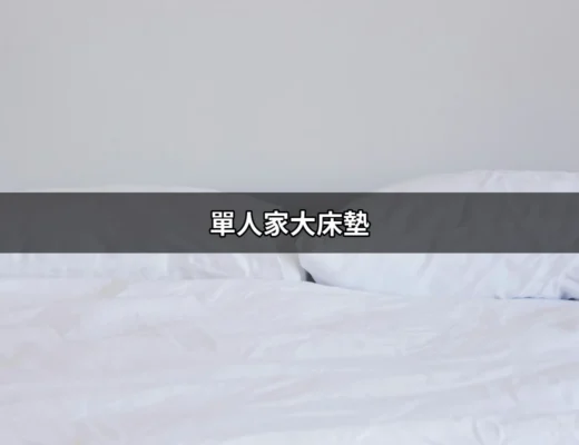 尋找完美覺醒的秘密：單人家大床墊如何改變你的睡眠品質 | 好吃美食的八里人