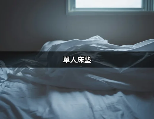 單人床墊：你的睡眠新伙伴，舒適與實用兼具的選擇 | 好吃美食的八里人