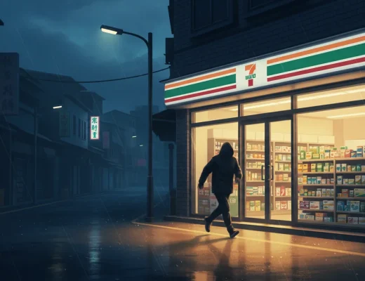 深夜便利商店外觀，半夜買藥急救情境