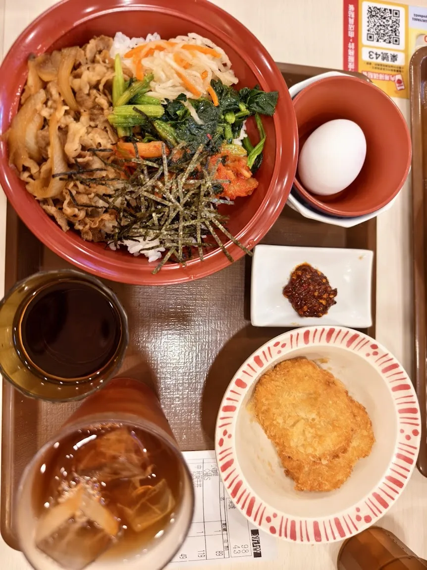 Sukiya 丼飯套餐 可樂餅 實拍照片