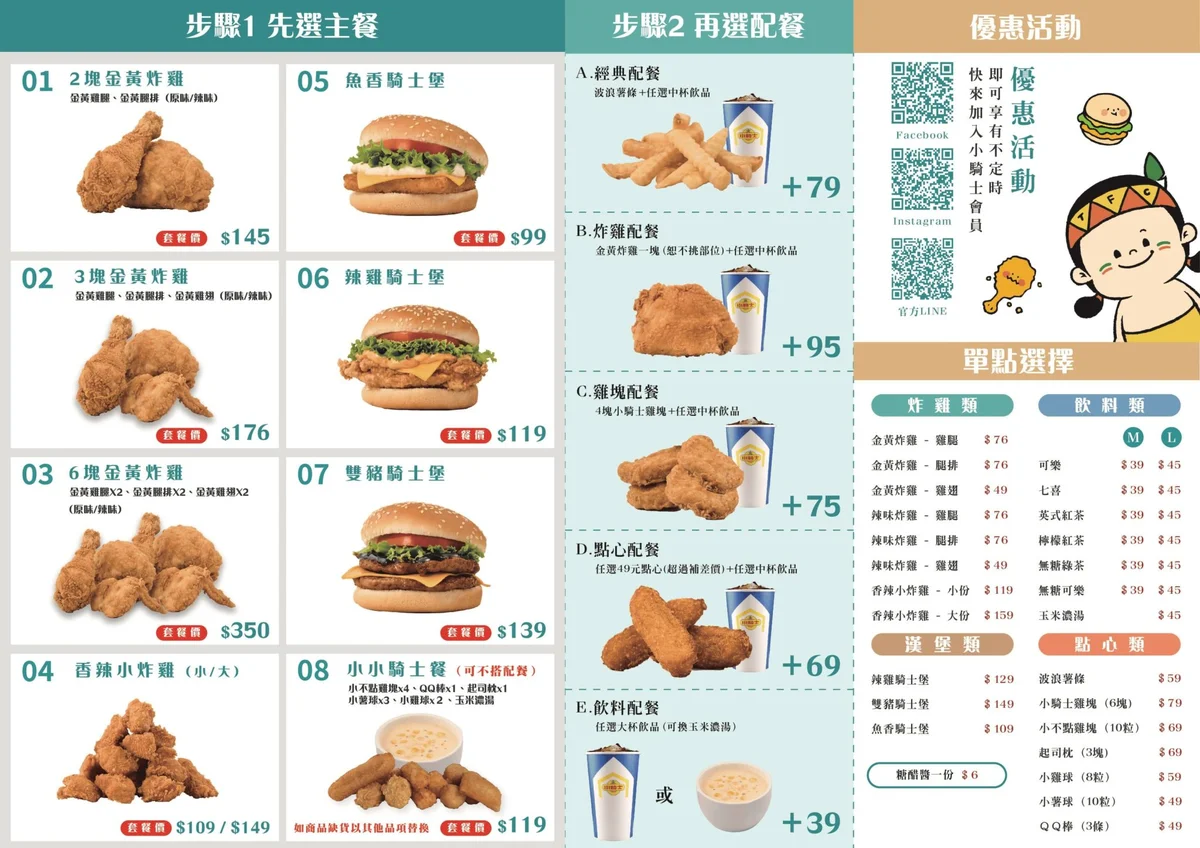 德州小騎士 2026 最新完整菜單價目表